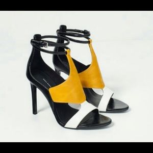 Zara yellow black and white stilettos size 38 NWT